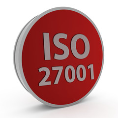 Iso 27001 circular icon on white background
