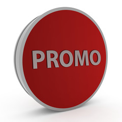Promo circular icon on white background