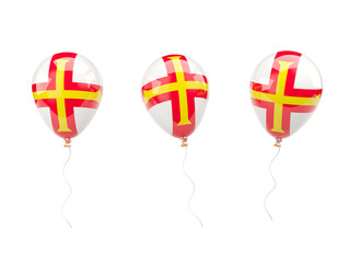 Air balloons with flag of guernsey