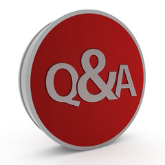 Q&A  circular icon on white background