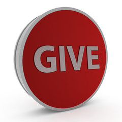 Give circular icon on white background