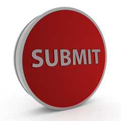 Submit circular icon on white background