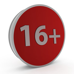 Fototapeta premium 16+ circular icon on white background