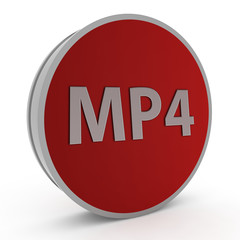 MP4 circular icon on white background