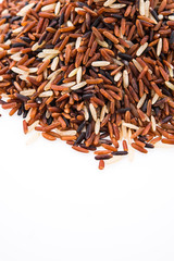 Rice brown isolated on white background