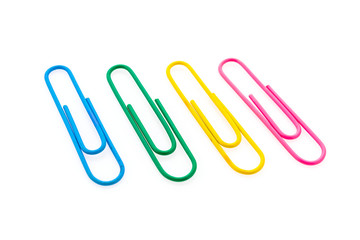 Paper clip isolated on white background