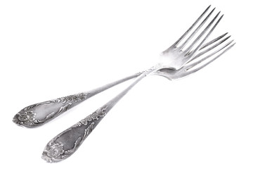 Pair of forks isolated on white
