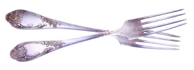 Pair of forks isolated on white