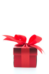Red gift box isolated on white background