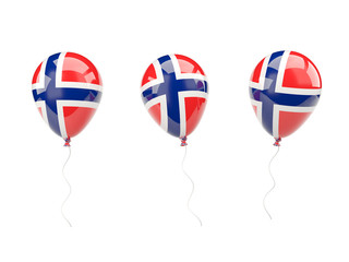 Air balloons with flag of norway