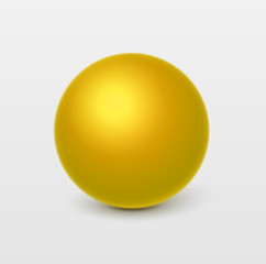 Glossy yellow sphere.Vector, isolated