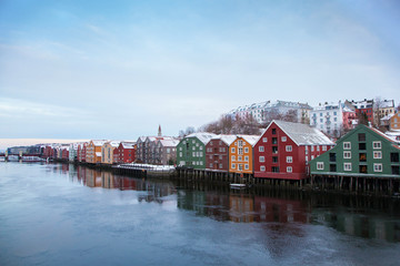 Trondheim winter cityscape Norway