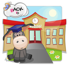 Donkey and school