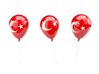 Air balloons with flag of turkey