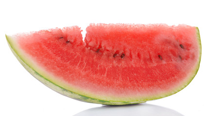 Slice of watermelon isolated on white