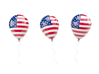 Air balloons with flag of united states of america
