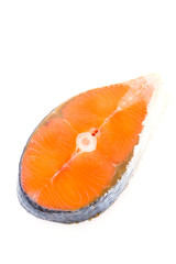 Salmon meat isolated on white background
