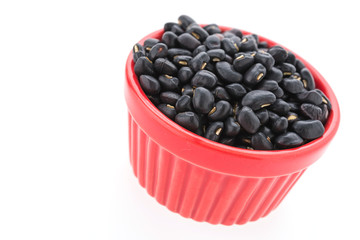 Black beans isolated on white background