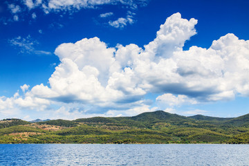 Fototapeta na wymiar Beautiful mediterranean landscape with clouds.
