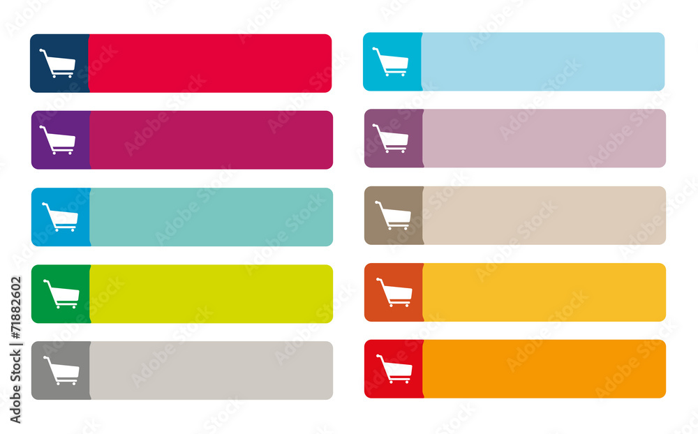 Wall mural set of web buttons for add to cart