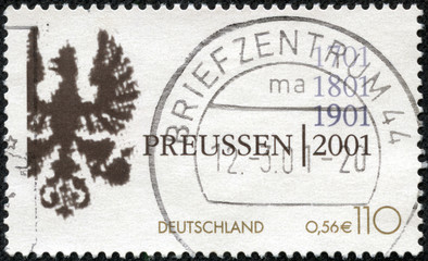 stamp shows Coat of Arms of Kingdom of Prussia