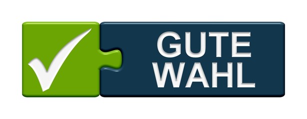 Puzzle Button grün blau: Gute Wahl