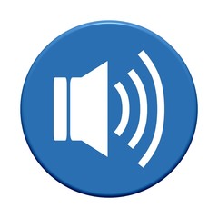 Button rund blau: Lautsprechersymbol