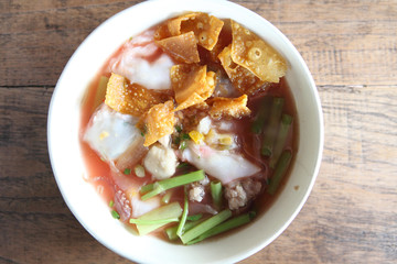 Thai food Tom yum noodle in Thai style