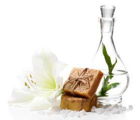 Spa setting isolated on white