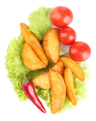 Homemade fried potato isolated on white