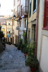 Narrow street in historical part of Porto, Portugal