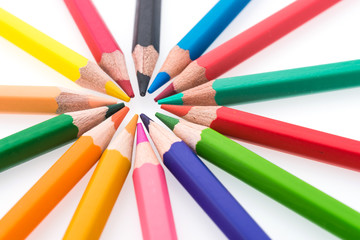 Naklejka premium Colorful pencil isolated on white background