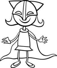 superhero girl cartoon coloring page