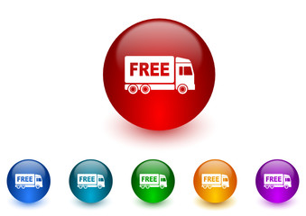 free delivery colorful vector icons set