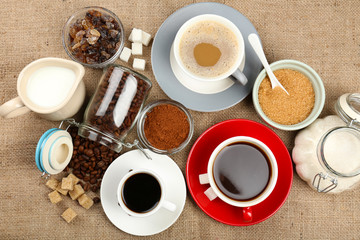 Fresh coffee with several ingredients