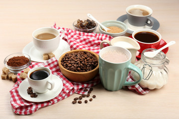 Fresh coffee with several ingredients