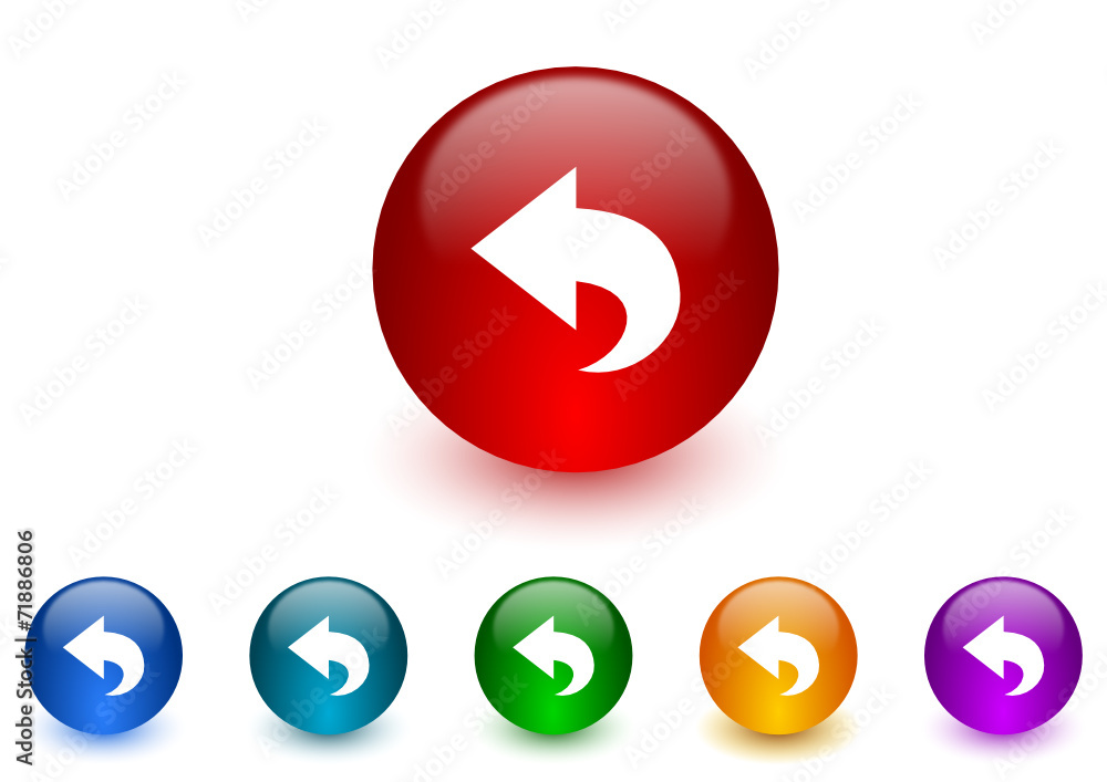 Poster back colorful vector icons set