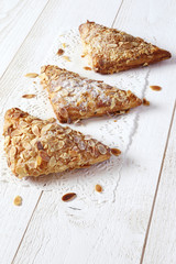 three French puff with ground almonds