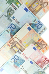 Euro banknotes close-up background