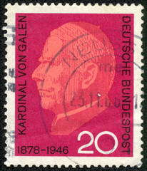 stamp printed in the Germany shows Cardinal von Galen,