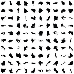 Naklejka premium Illustrated Country Outlines on White Background