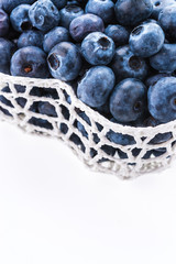 Blueberry basket isolated on white