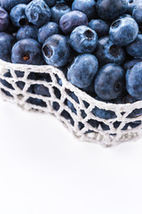 Blueberry basket isolated on white
