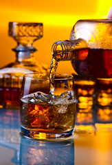 glass with whiskey