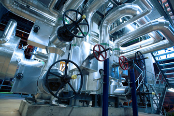 Industrial zone, Steel pipelines, valves and cables