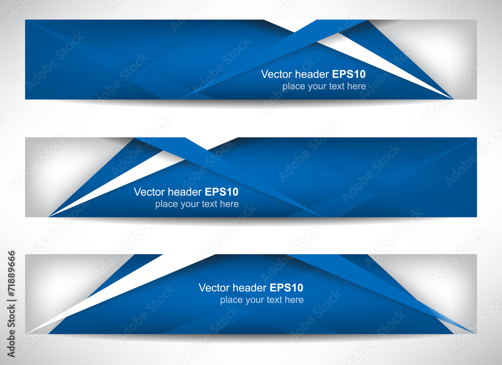 Fototapete web header, set of vector banner, design with precise dimension