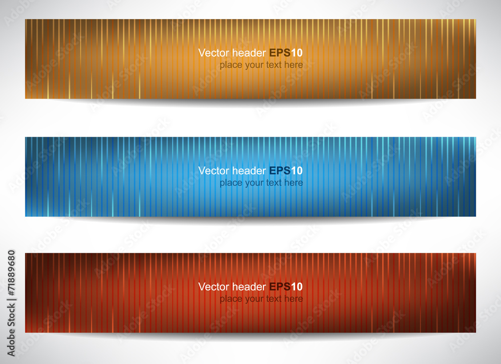 Poster web header, set of vector banner, design with precise dimension