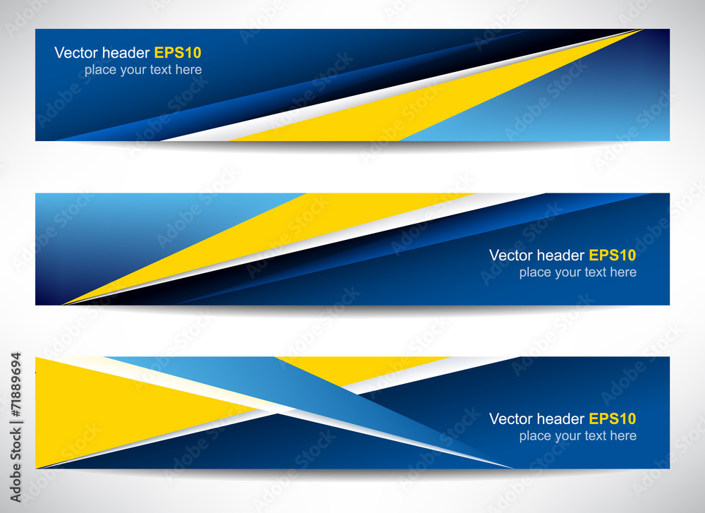 Poster web header, set of vector banner, design with precise dimension