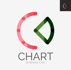 Minimal line design logo, chart, graph icon