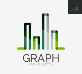 Minimal line design logo, chart, graph icon